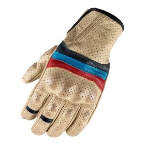 Guantes de moto de cuero Invictus Classic White