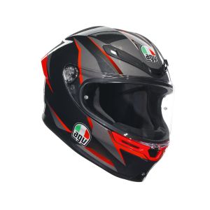 CASCO AGV K6 S AGV E2206 SLASHCUT BLACK/GREY/RED