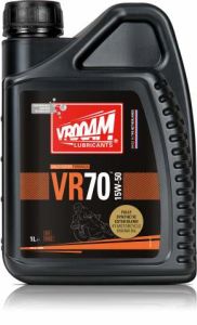 BOTE 1 LITRO VR-70 SERIES ACEITE MOTOR 4T - 100% SINTÉTICO TECNOLOGÍA MULTI ESTER SAE 15W50