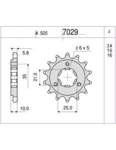 PIÑON PROF. SUZUKI 750 14 D mod 7029