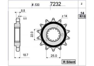 PIÑON PROF. DUCATI 1200 14 D mod 7232