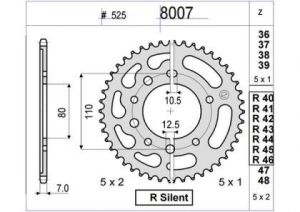CORONA PROF. HONDA 42 D mod 8007
