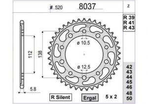 CORONA PROF. HONDA 41 D mod 8037