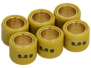 Rodillos contrapesos variador 6 unidades de 16x13 mm, 5,0 g