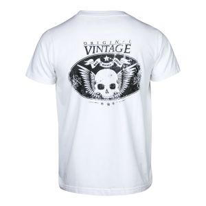 Camiseta Rock or die Original Vintage Hombre Blanca