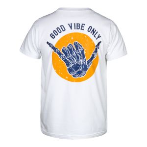 Camiseta Rock or die Skull Ready Hombre Blanca