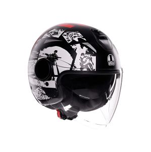 CASCO AGV ETERES E2206 HISTORY MATT BLACK/WHITE/RED