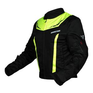 Chaqueta corta de moto hombre Invictus Atlas  Black Fluo