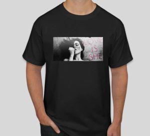 Camiseta Rock or die  Love Is She Hombre Negra