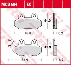 MCB684EC Pastilla freno TRW EC (Scooter premium) 
