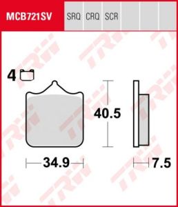 Set Pastillas Trw Srq Circuito Y Entrenos  Aprilia Rsv 100001- Ant. 2Cp 4Pz