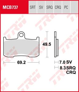 Pastillas De Freno Trw Sinter Kawa Zx-9R 02-Ant.MCB737SV