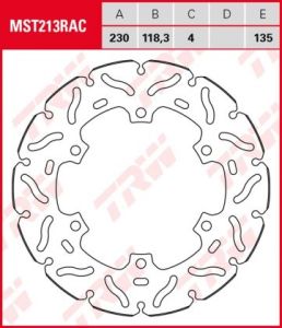 Disco de freno fijo RACING TRW MST213RAC