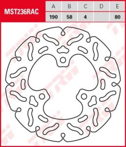 Disco de freno fijo RACING TRW  MST236RAC