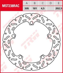 Disco de freno fijo RACING TRW  MST238RAC