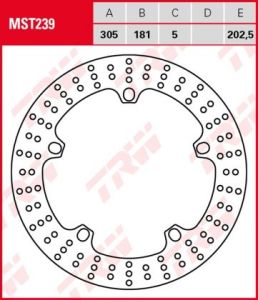 Disco de freno fijo TRW  MST239