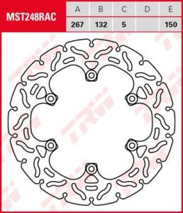 Disco de freno fijo RACING TRW  MST248RAC
