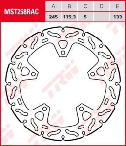 Disco de freno fijo RACING TRW MST268RAC