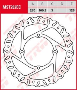 Disco de freno fijo OFF ROAD TRW  MST282EC