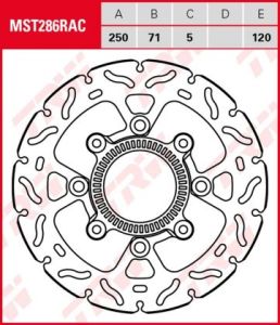 Disco de freno fijo RACING TRW MST286RAC