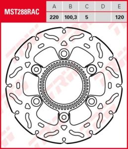 Disco de freno fijo RACING TRW  MST288RAC