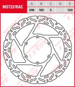 Disco de freno fijo RACING TRW  MST337RAC