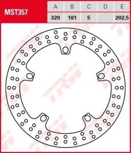 Disco de freno fijo TRW  MST357