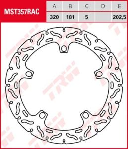 Disco de freno fijo RACING TRW  MST357RAC