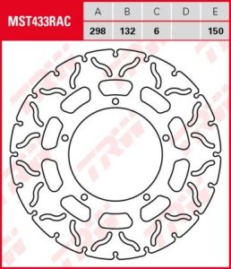 Disco de freno fijo RACING TRW  MST433RAC