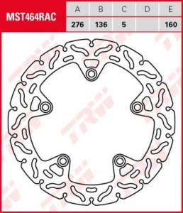 Disco de freno fijo RACING TRW  MST464RAC