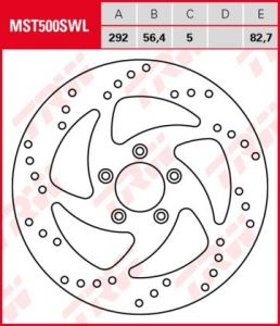 Disco de freno fijo Harley Tipo Swing Izdo TRW  MST500SWL