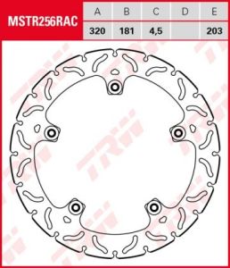 Disco de freno fijo RACING BMW no necesita tornilleria adicional TRW  MSTR256RAC