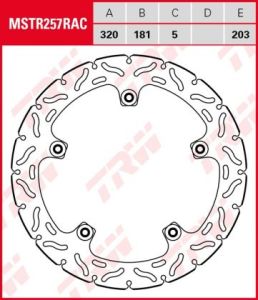 Disco de freno fijo RACING BMW no necesita tornilleria adicional TRW  MSTR257RAC