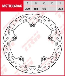 Disco de freno fijo RACING BMW no necesita tornilleria adicional TRW  MSTR356RAC