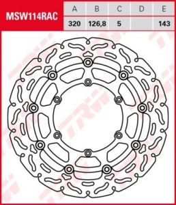 Disco de freno flotante  RACING TRW  MSW114RAC
