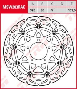 Disco de freno flotante  RACING TRW  MSW203RAC