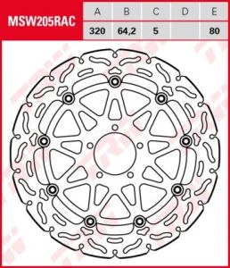 Disco de freno flotante  RACING TRW  MSW205RAC