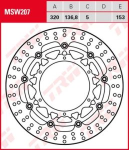 Disco de freno flotante  TRW  MSW207