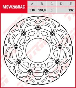Disco de freno flotante  RACING TRW  MSW208RAC