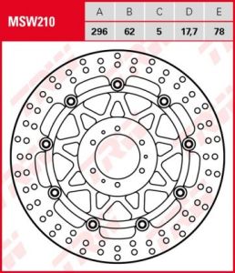 Disco de freno flotante  TRW  MSW210
