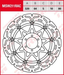 Disco de freno flotante  RACING TRW  MSW211RAC