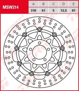 Disco de freno flotante TRW MSW214