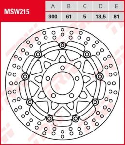 Disco de freno flotante TRW MSW215