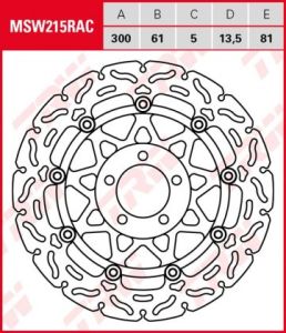 Disco de freno flotante  RACING TRW  MSW215RAC