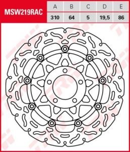 Disco de freno flotante  RACING TRW  MSW219RAC