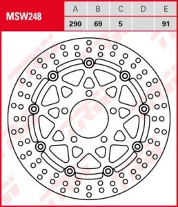Disco de freno flotante  TRW  MSW248