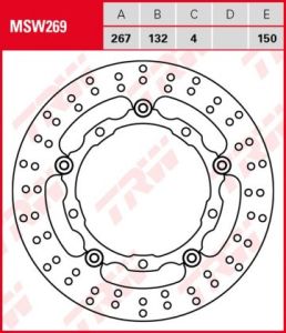 Disco de freno flotante  TRW  MSW269