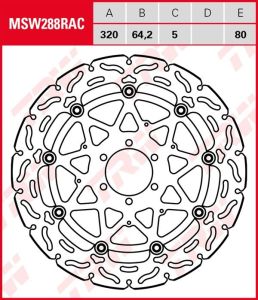 Disco de freno flotante RACING TRW MSW288RAC