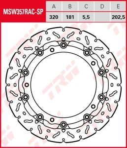 Disco de freno flotante EXCLUSIVAMENTE RACING TRW MSW357RAC-SP
