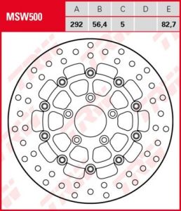 Disco de freno flotante  TRW  MSW500